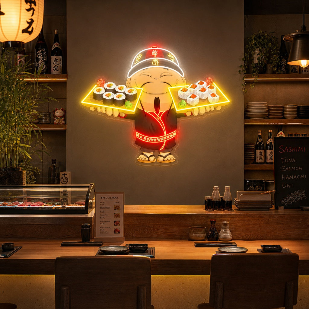 Sushi Koch Neonschild, Japanische Restaurantdekoration