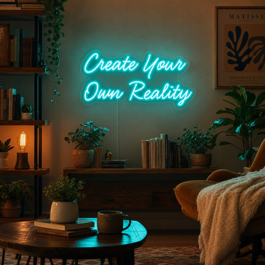 "Create Your Own Reality" Neonschrift