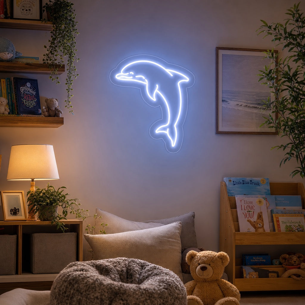 "Niedlicher Delfin" Neonschrift