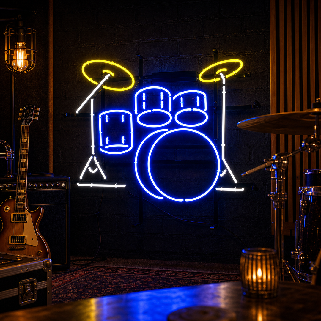 "Schlagzeug" Neonschrift
