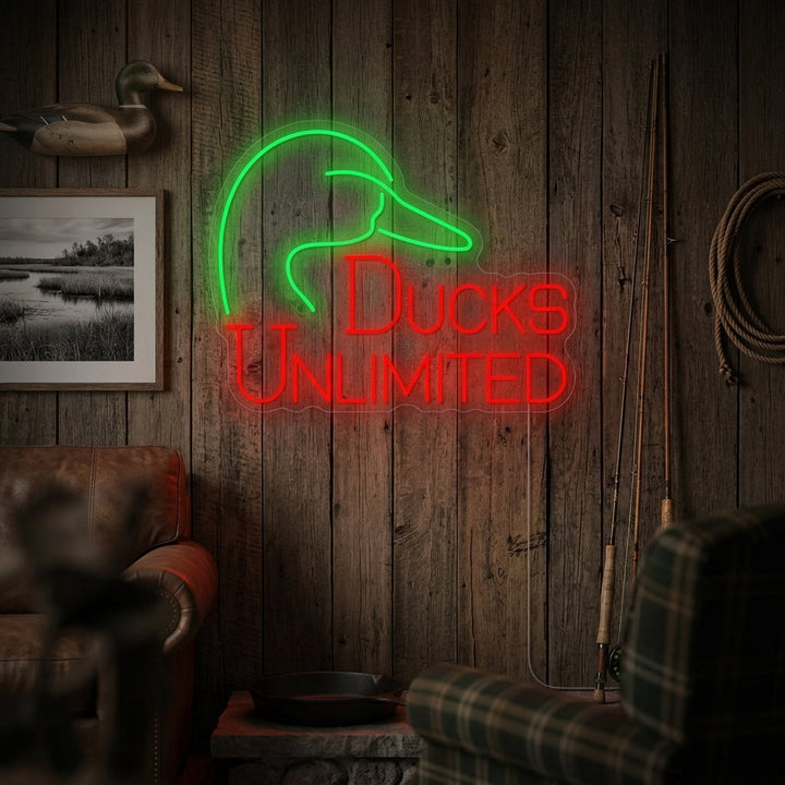 "Ducks Unlimited" Neonschild