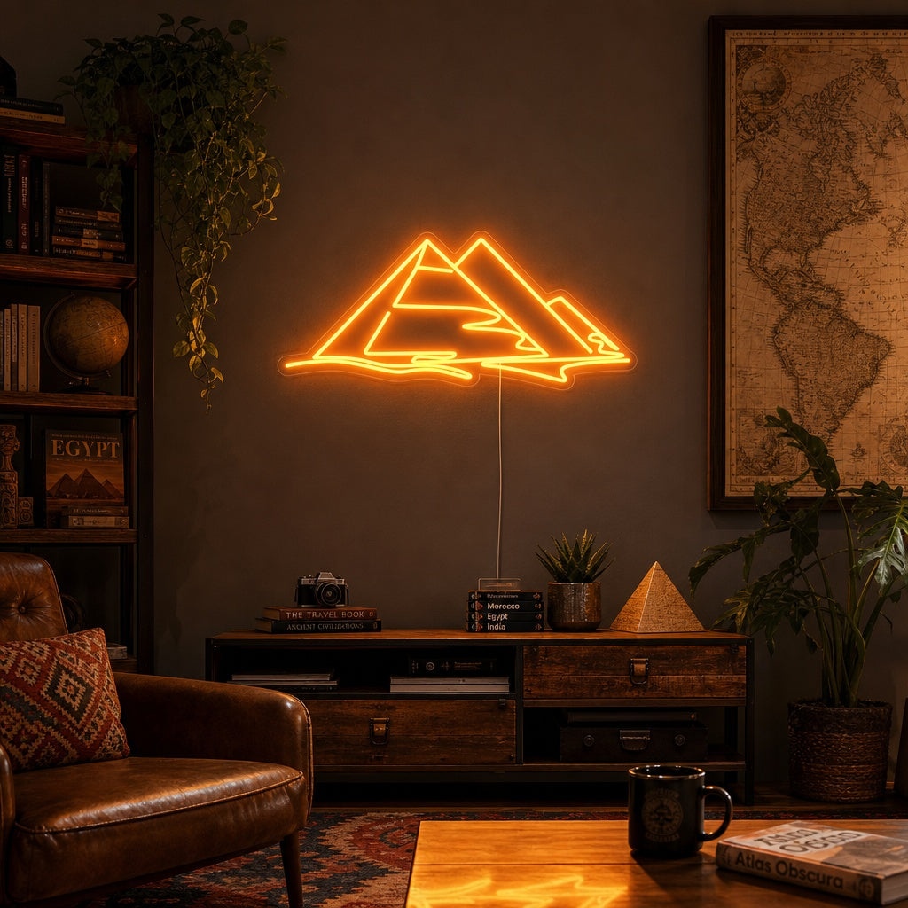 "Ägyptische Pyramiden" Neonschrift