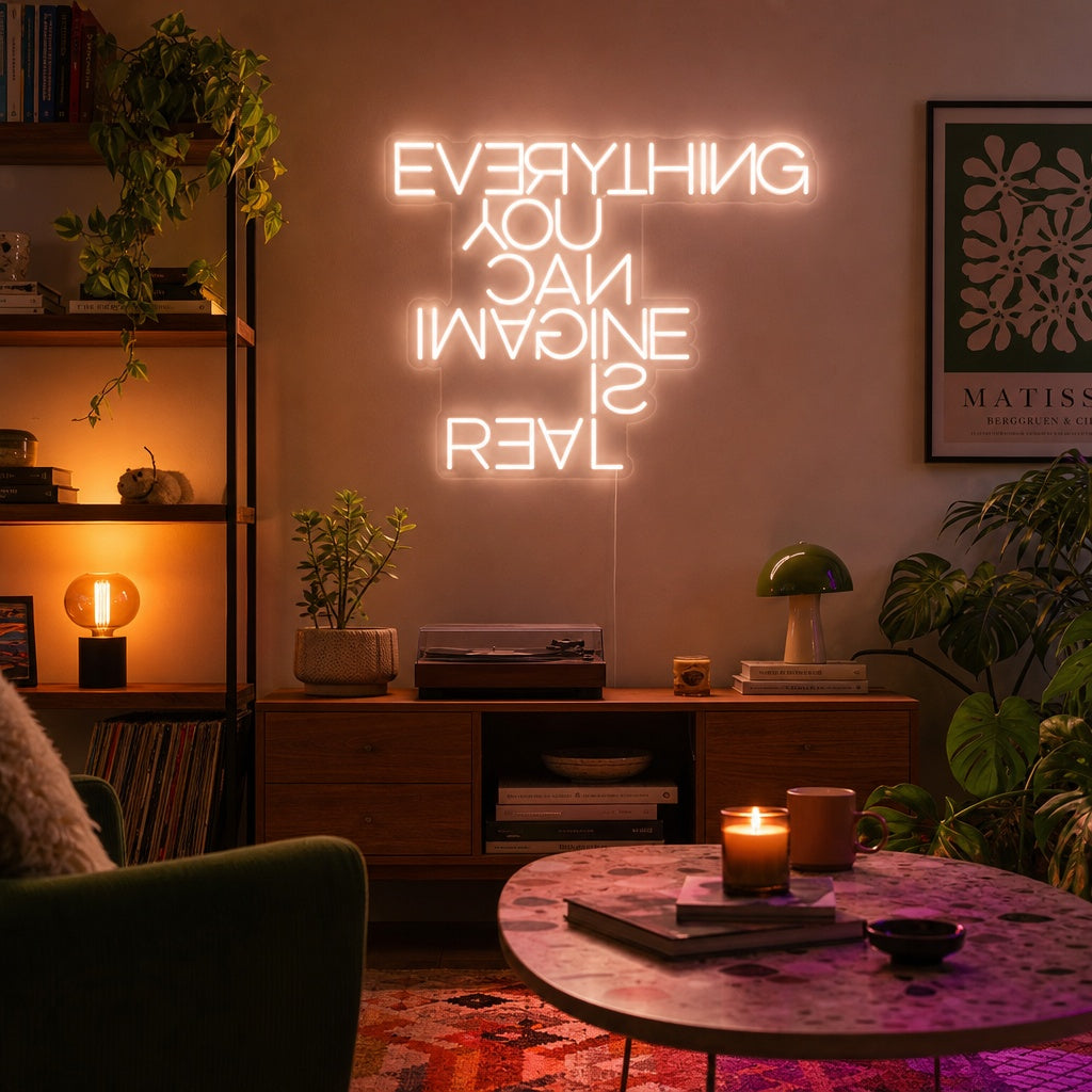 "Everything You Can Imagine Is Real" Neonschrift