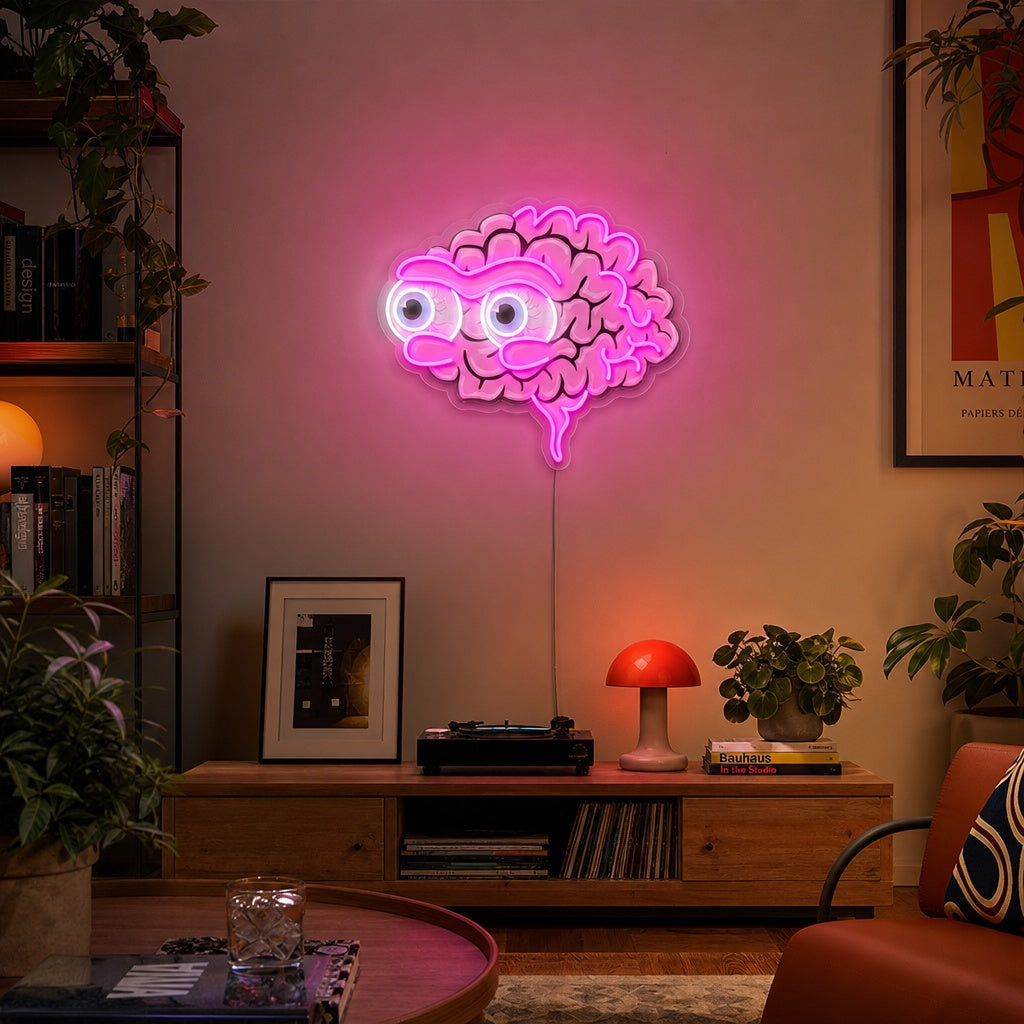 "Augapfel -Gehirne" UV-bedruckt LED-Neonschild