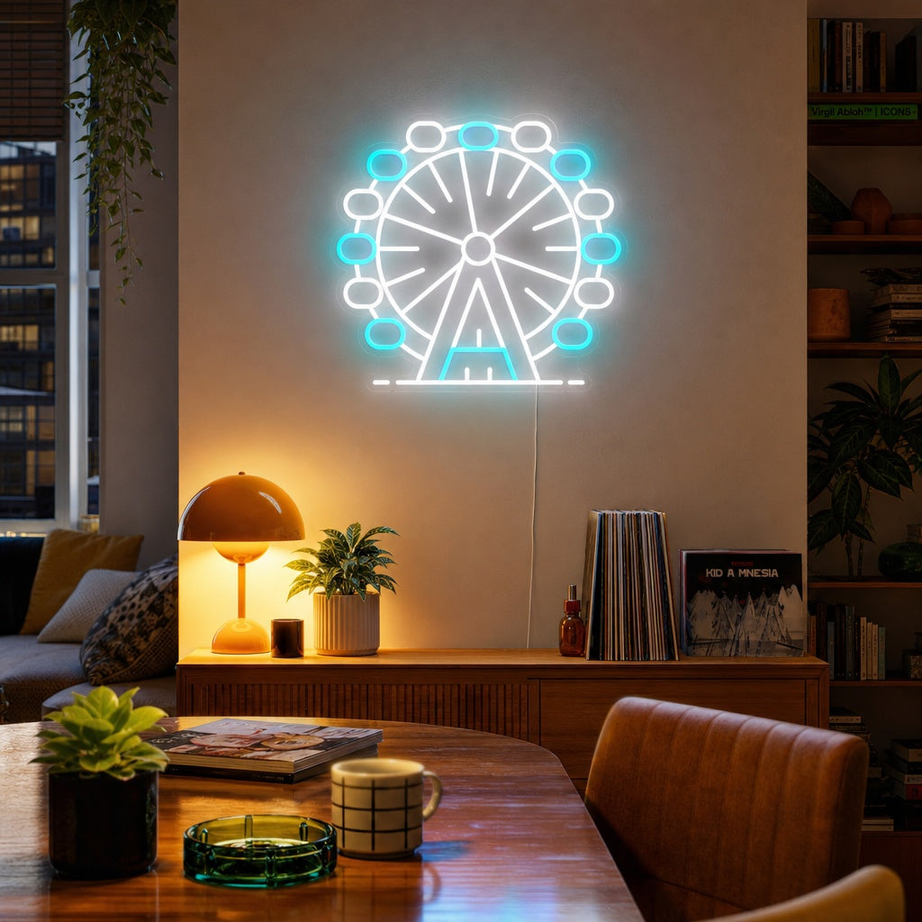 "Riesenrad London Eye" Neonschrift