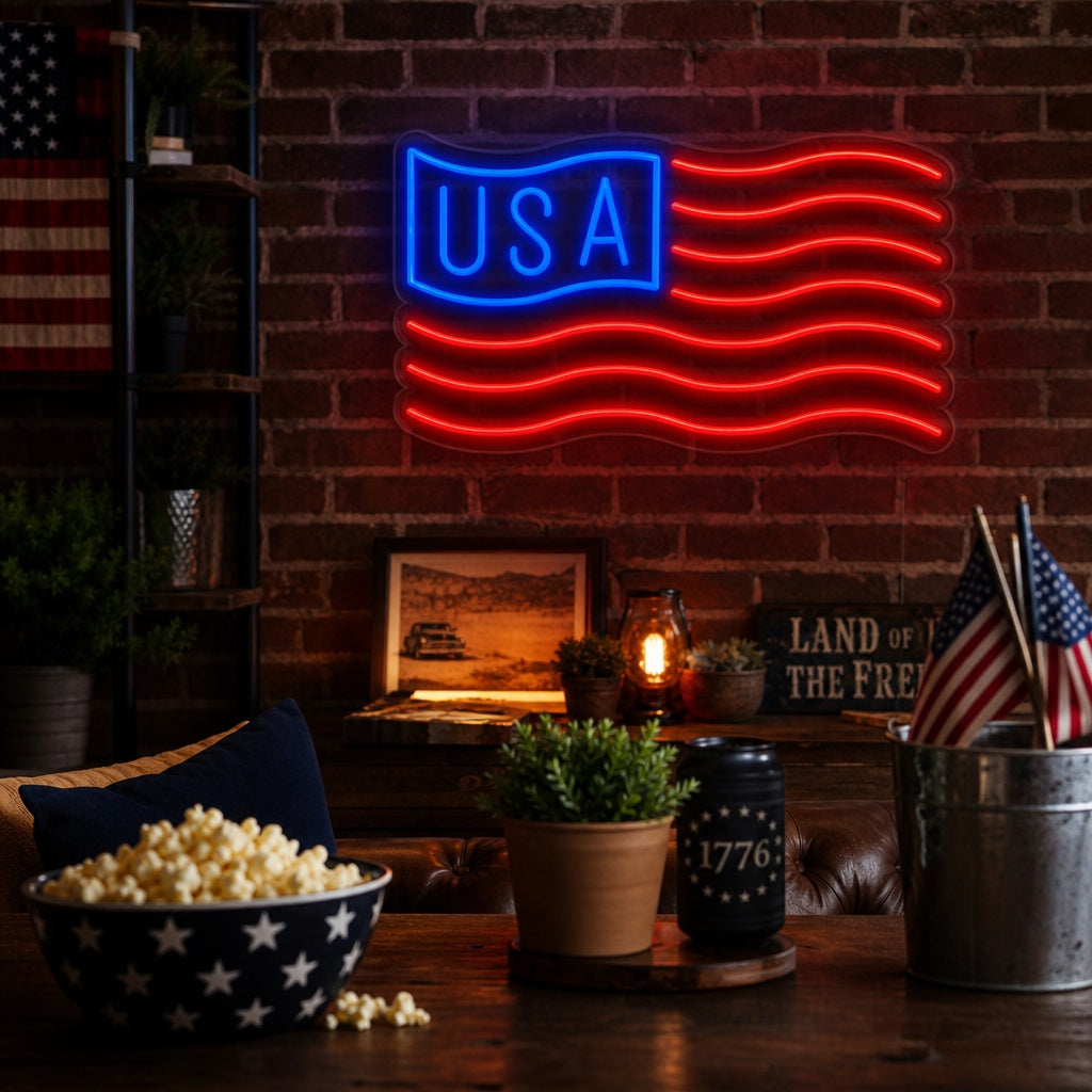 "Flagge Von Amerika" Neonschrift