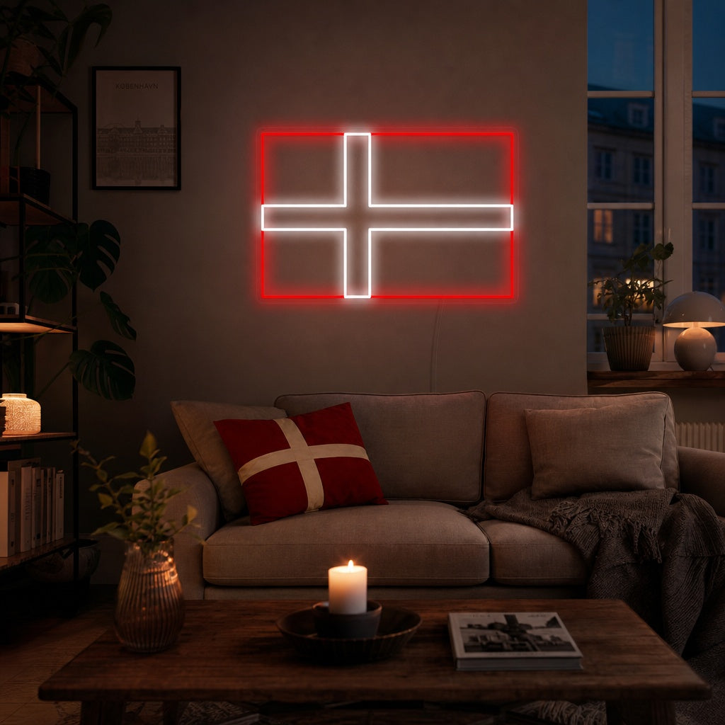 "Flagge Von Dänemark" Neonschrift