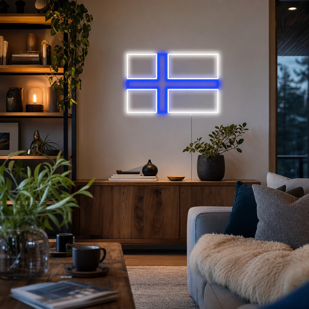"Flagge Von Finnland" Neonschrift