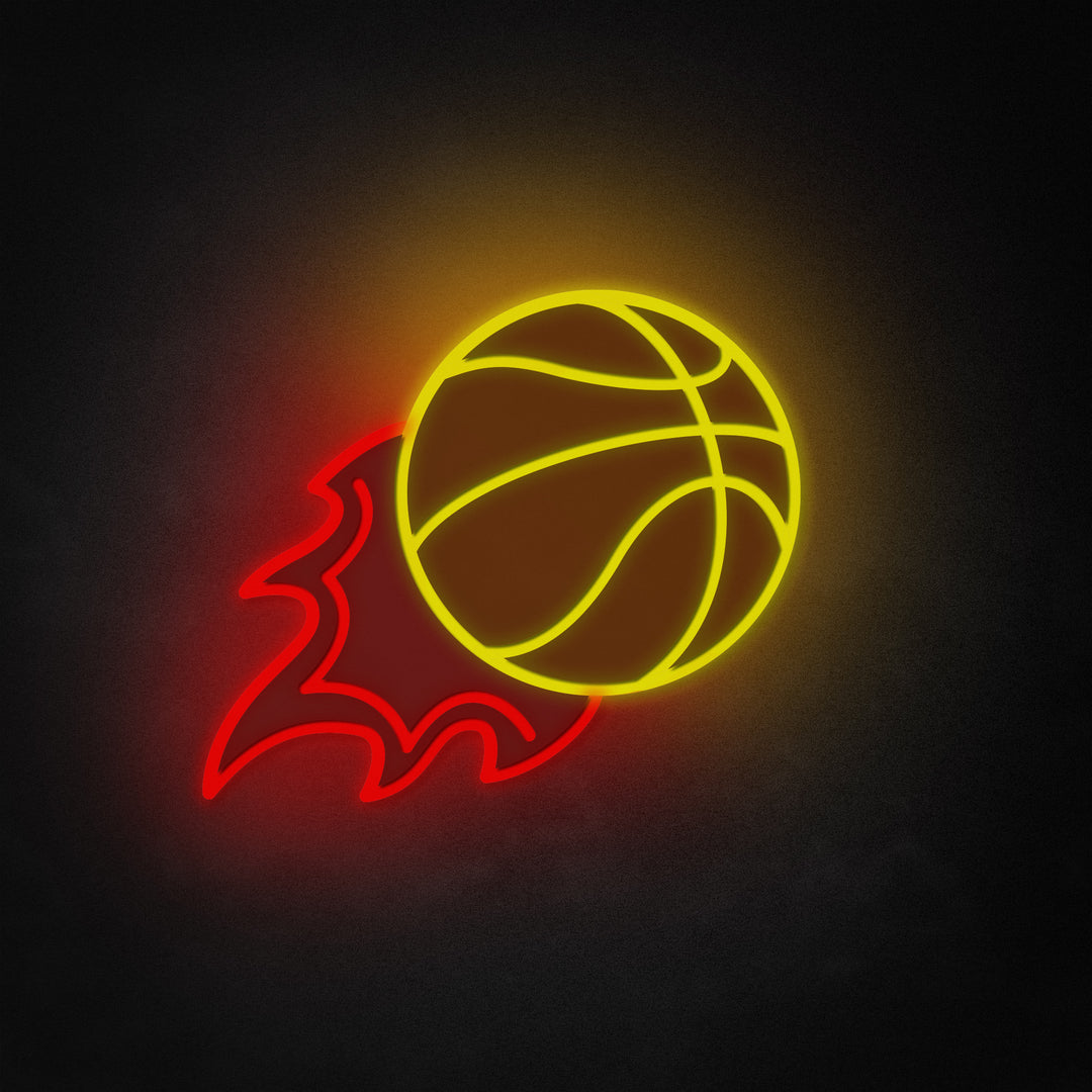 "Flaming Basketball" Neon Like