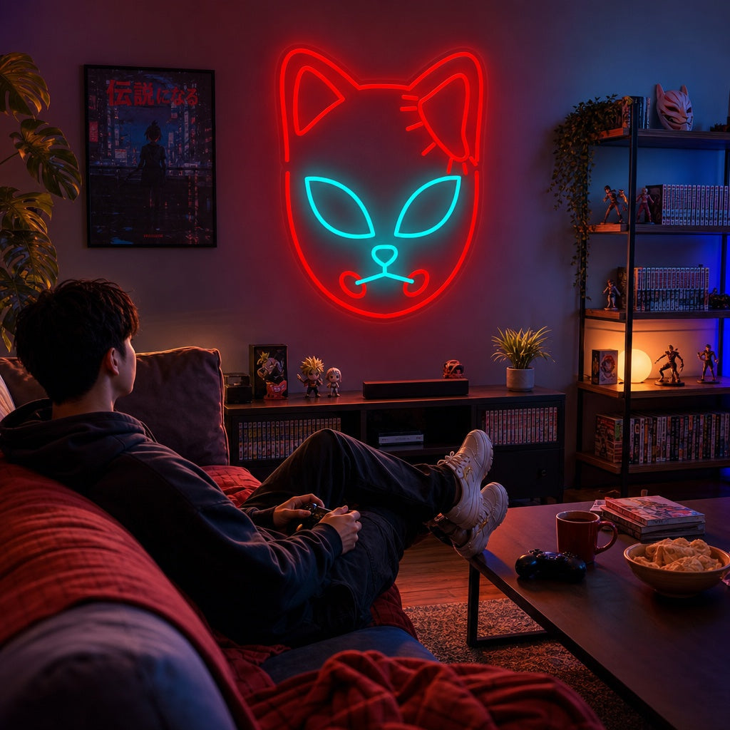 "Fuchsmaske, Manga-Anime" Neonschrift