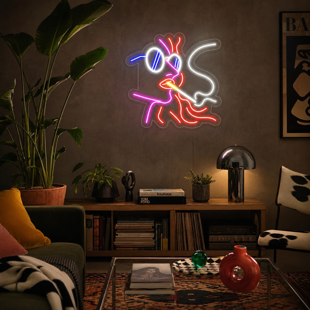 "Freidenkende Frau" Neonschrift