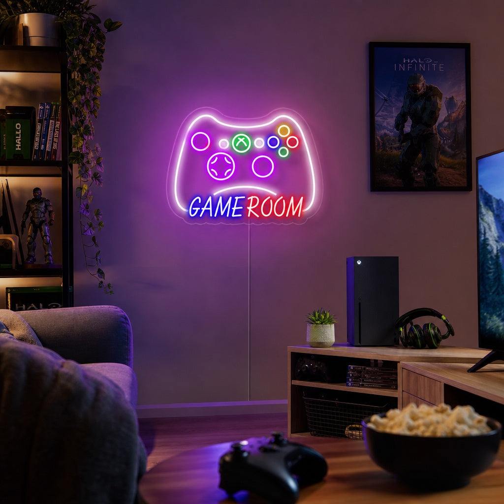 "Game Room, Spielwanddekoration" Neonschrift