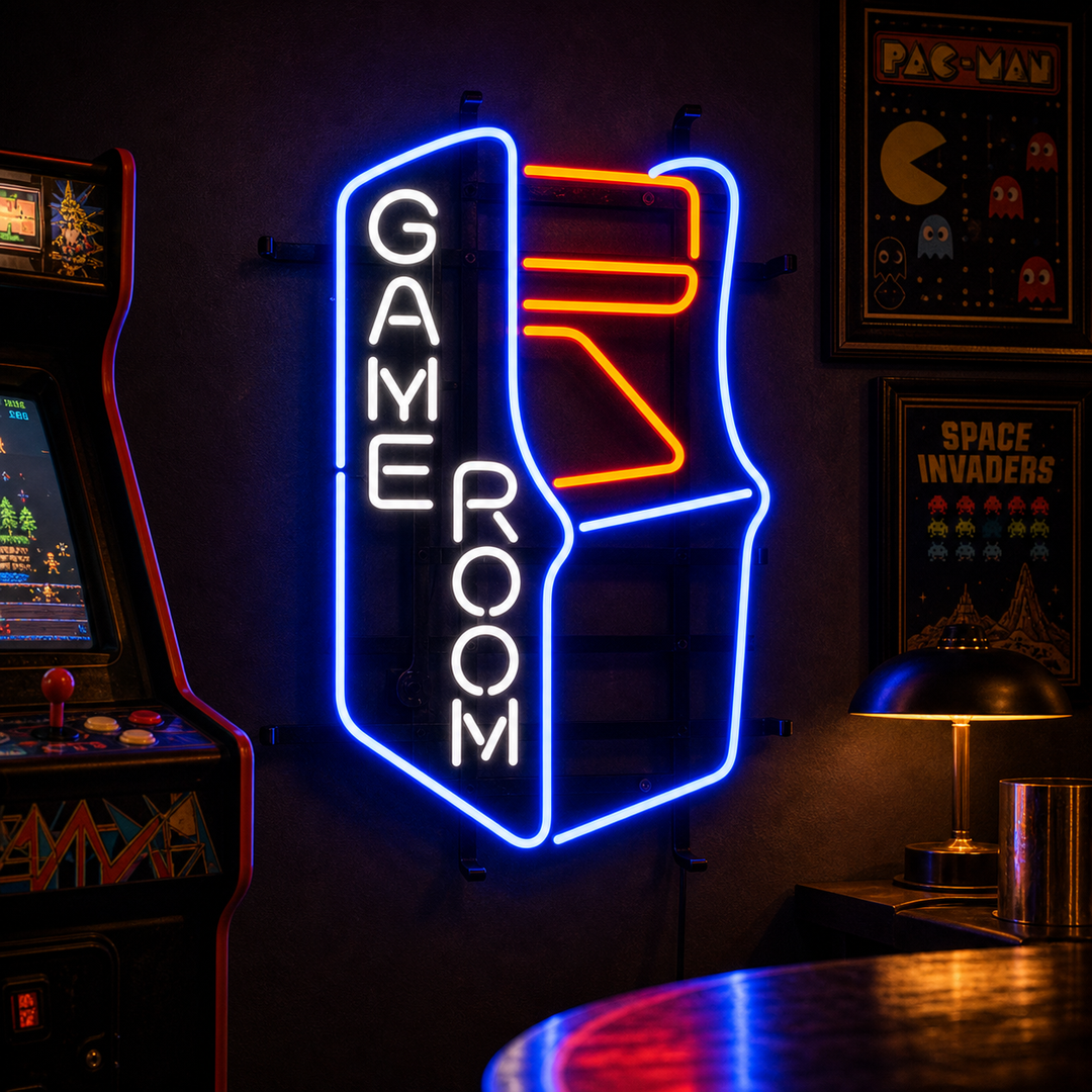 "Game Room, Spielwanddekoration" Neonschrift