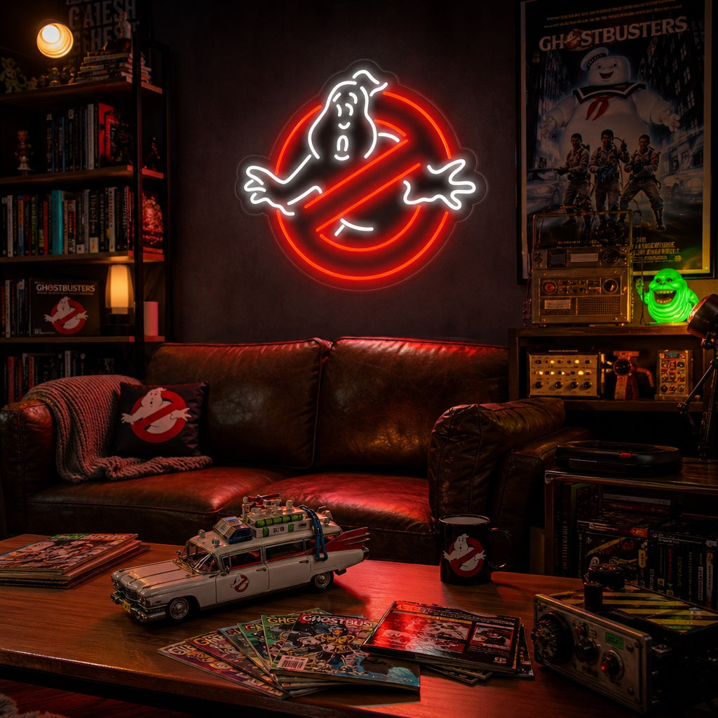"Ghostbusters, Geister" Neonschrift