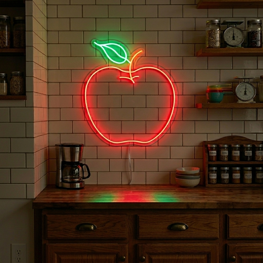 Apfel Motiv Neonschild
