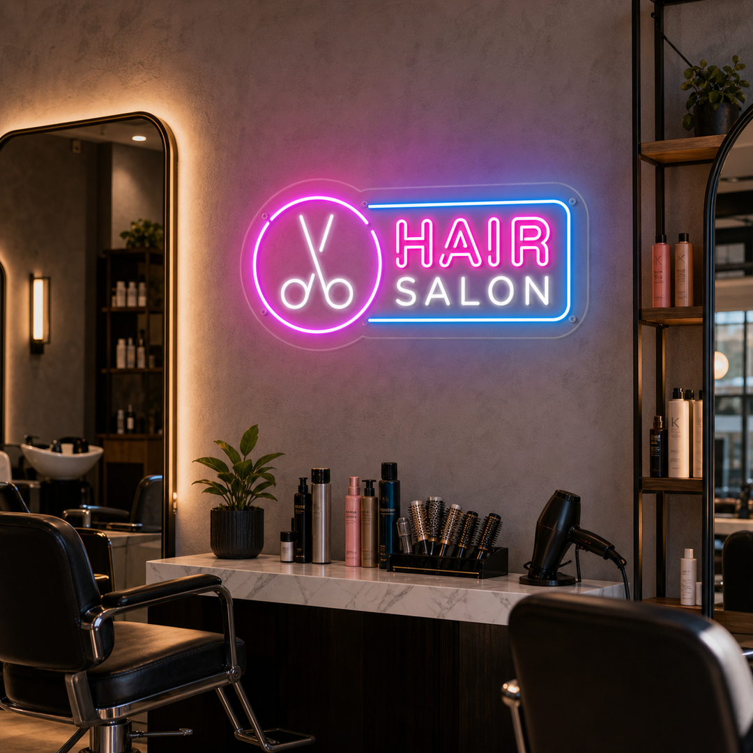 "Hair Salon" Neonschrift