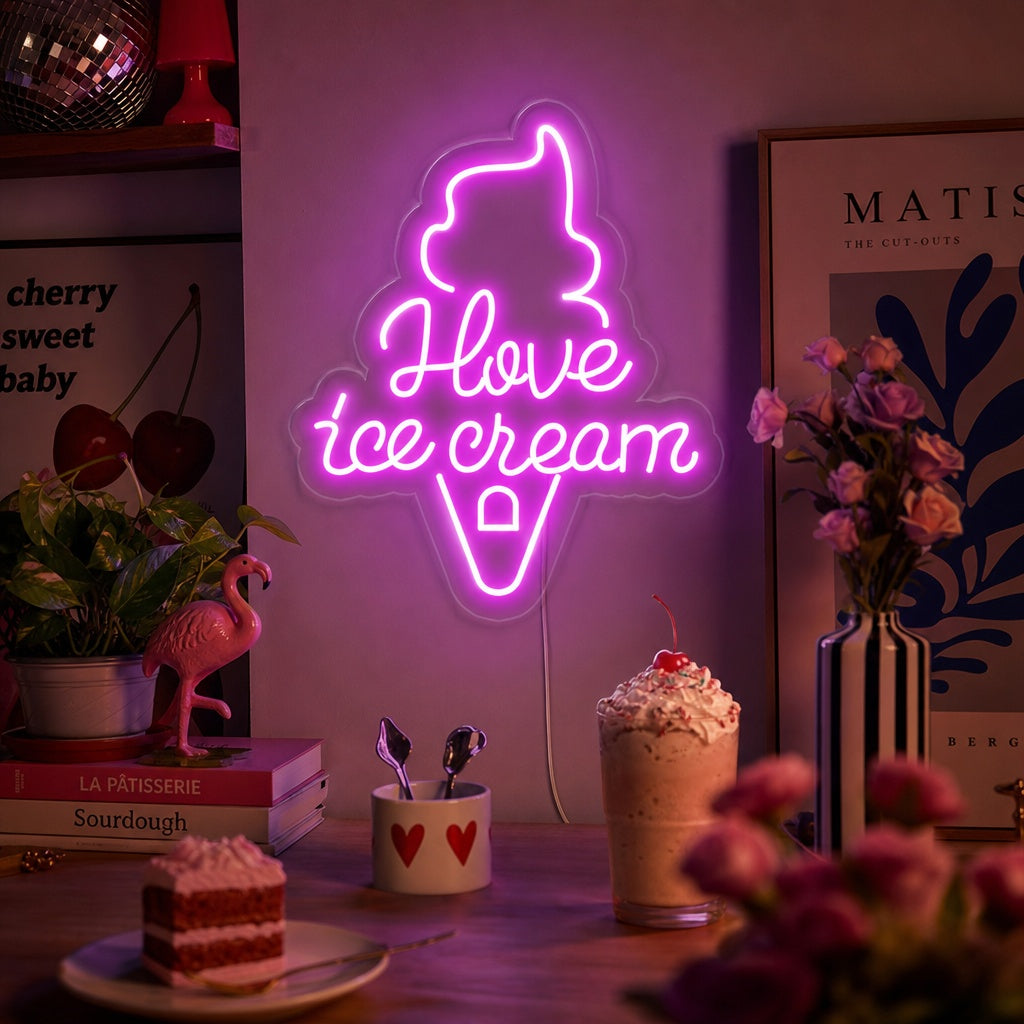"Have Ice Cream" Neonschrift