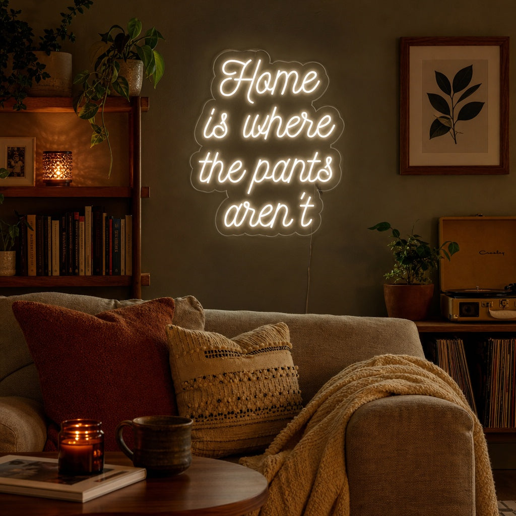 "Home is Where The Pants Arent" Neonschrift