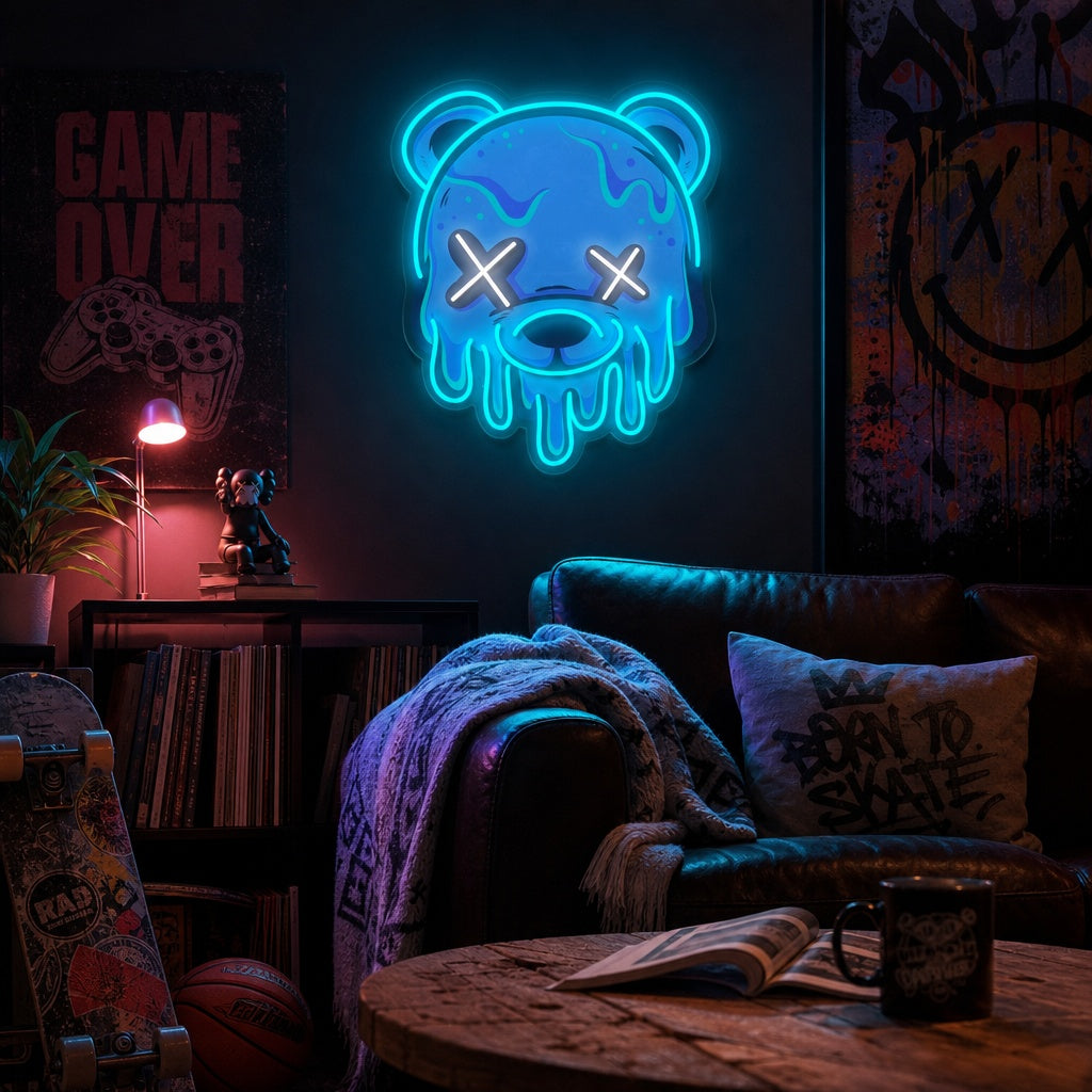 "Eiskopfbär" UV-bedruckt LED-Neonschild