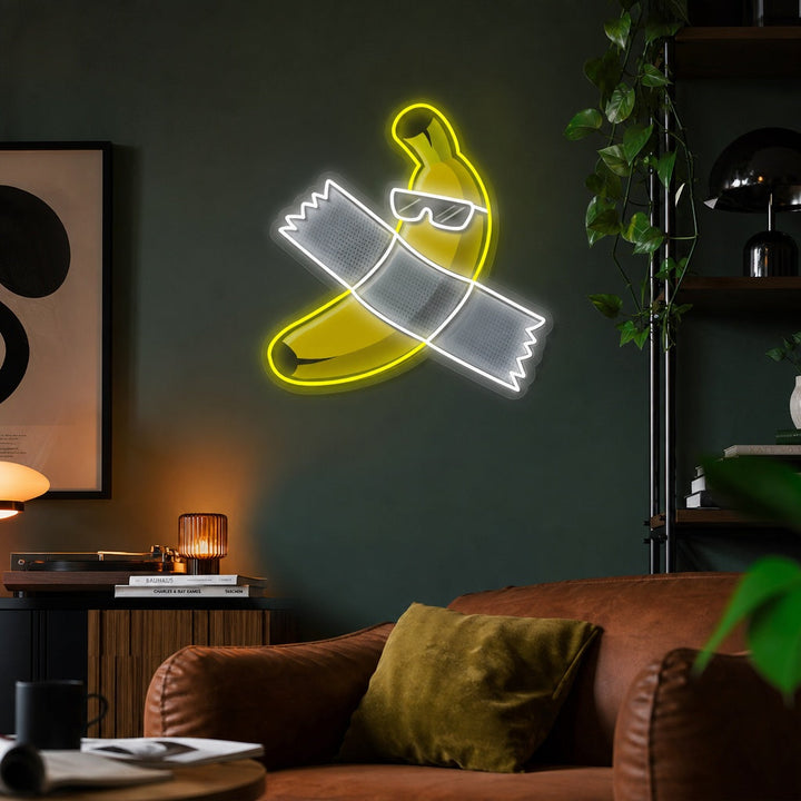 "Ist diese Kunst, Banane mit Band" UV-bedruckt LED-Neonschild