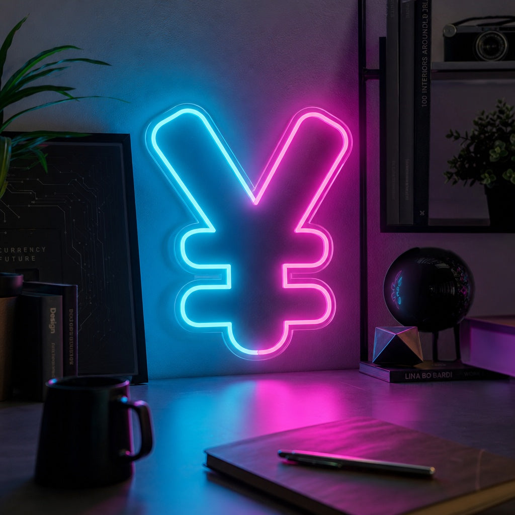 "Japanisches Yen-Symbol" Neonschrift