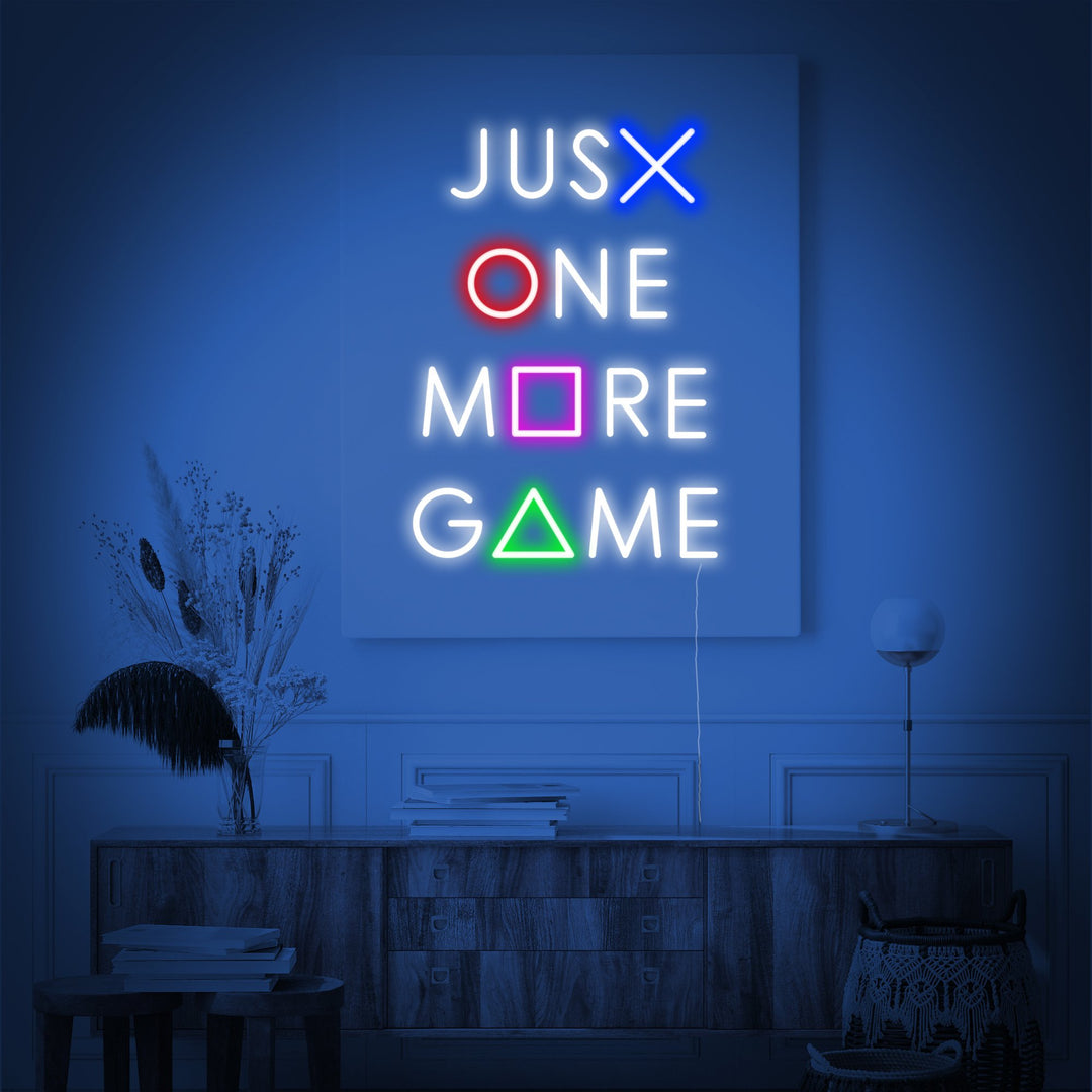 "Just One More Game, Gaming-Dekor" Neonschrift