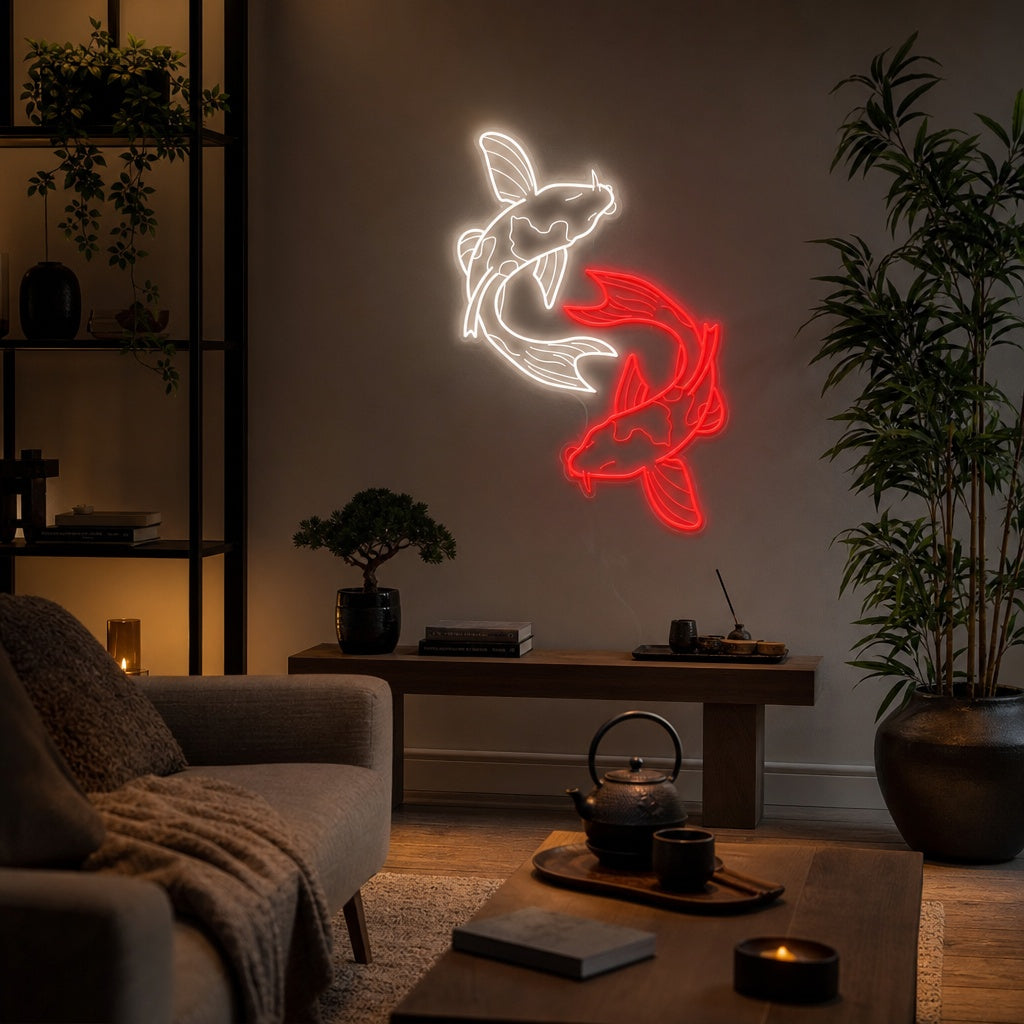 Koi-Fisch Neonschild, Japanisches Neon-Schild