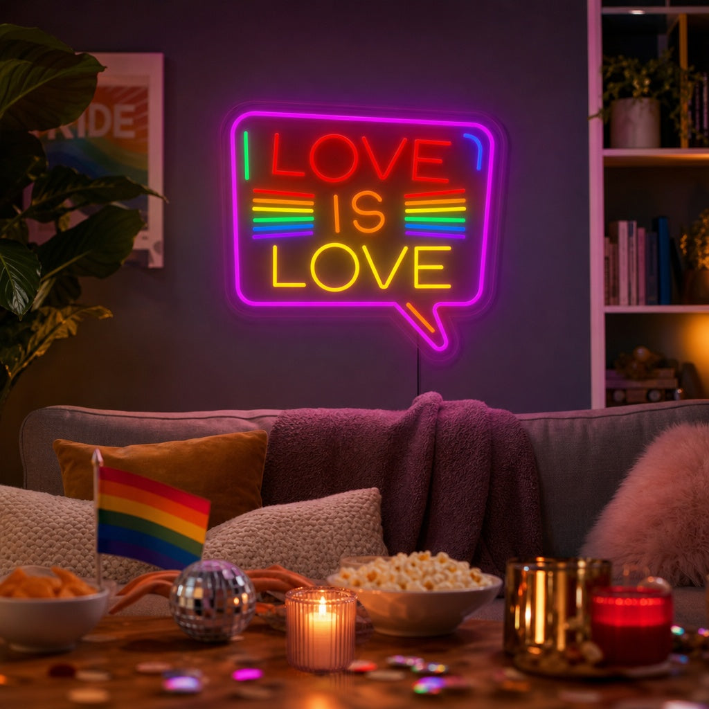 "LGBT Love is Love" Neonschrift