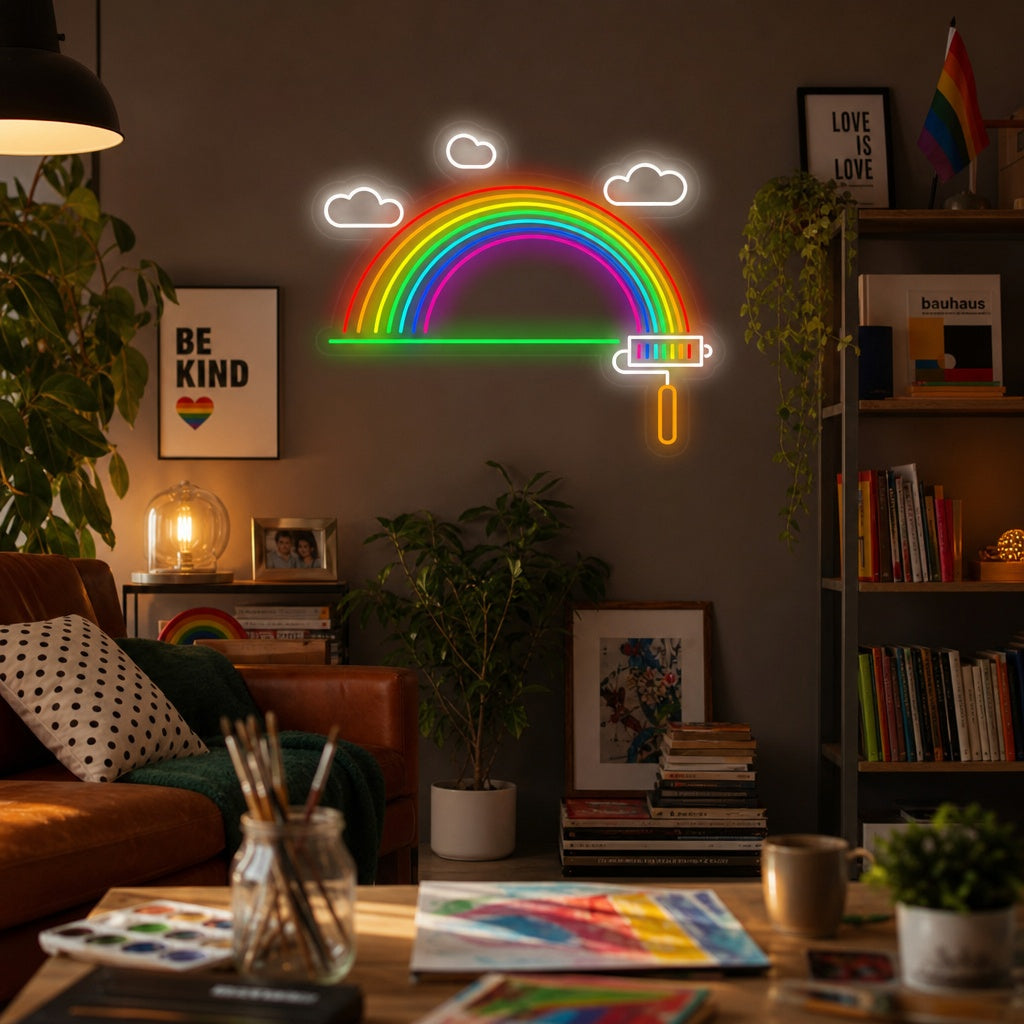 "Regenbogenflagge Lgbt-Stolz Einzigartig" Neonschrift