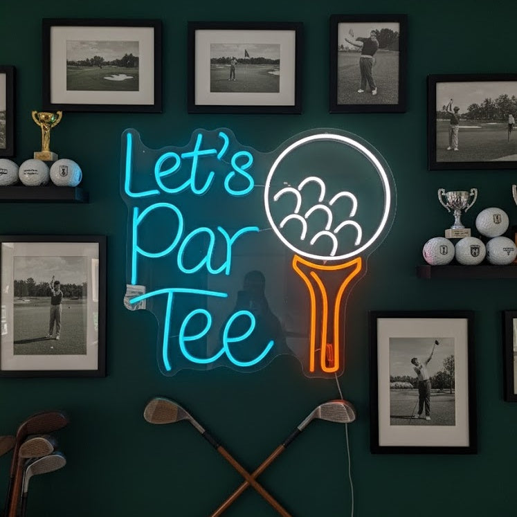 "Lets Par Tee Golfsport" Neonschrift
