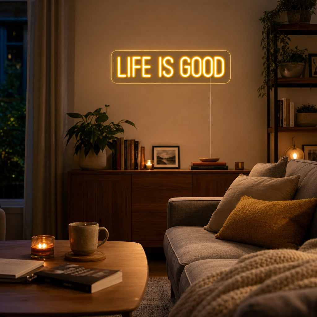 "Life is Good" Neonschrift