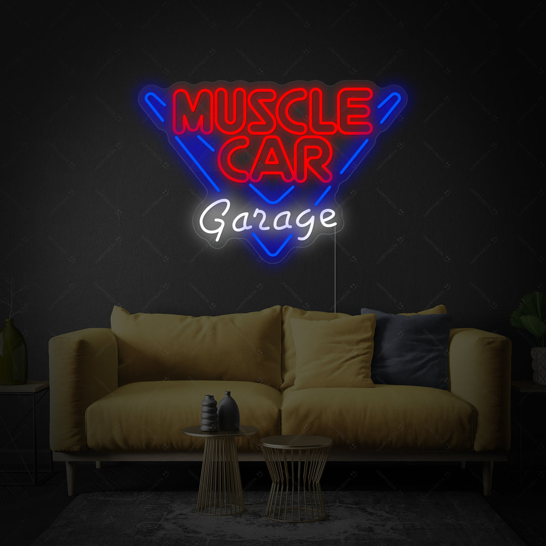 "Muscle Car Garage" Neonschrift