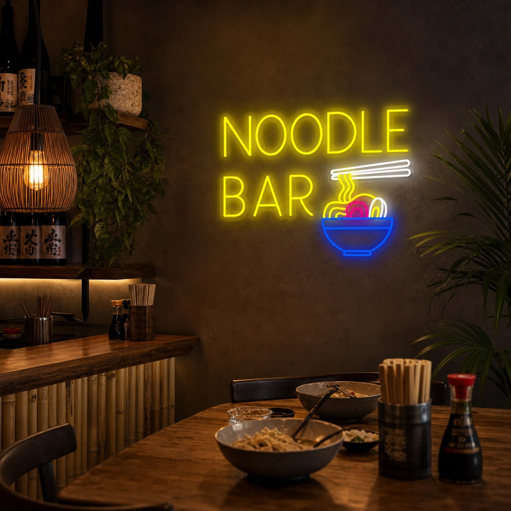 Noodle Bar Neonschild, Japanische Restaurantdekoration
