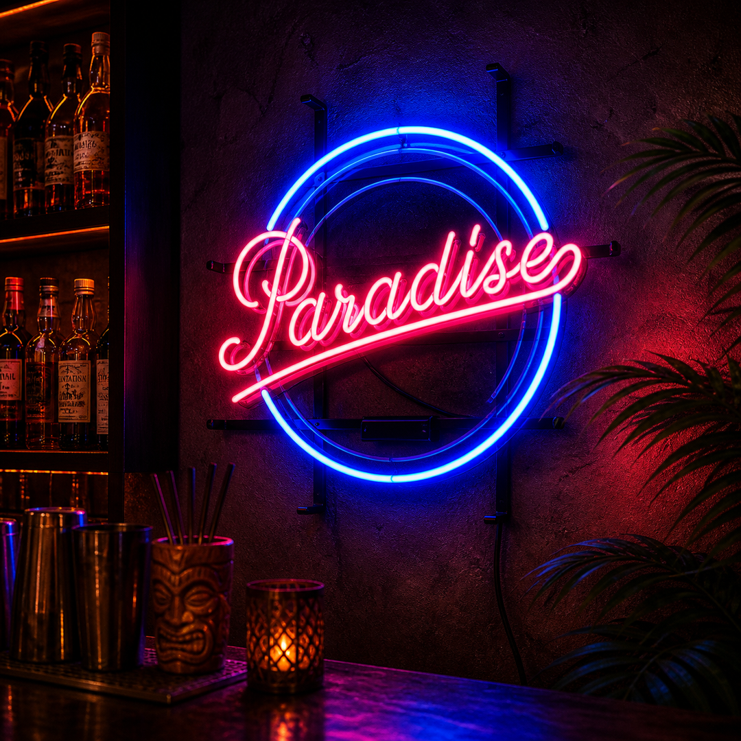 "Paradies-Bar" Neonschrift