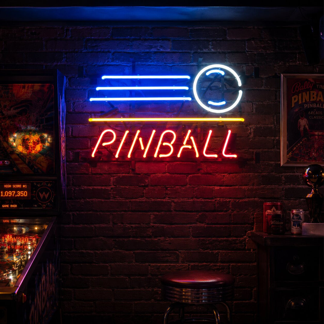 Pinball Shop Open Neonschrift