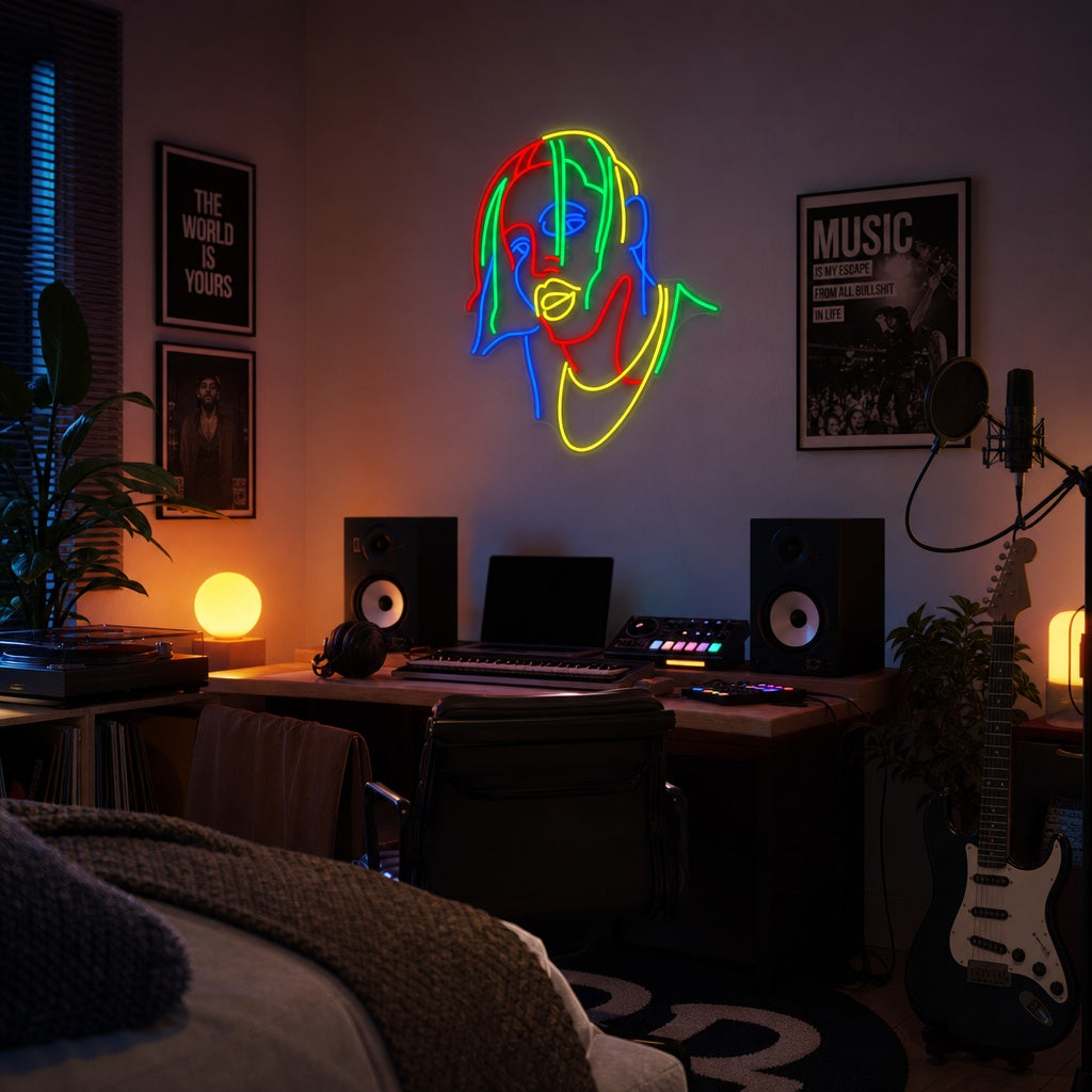"Popmusik Rapper Sänger" Neonschrift