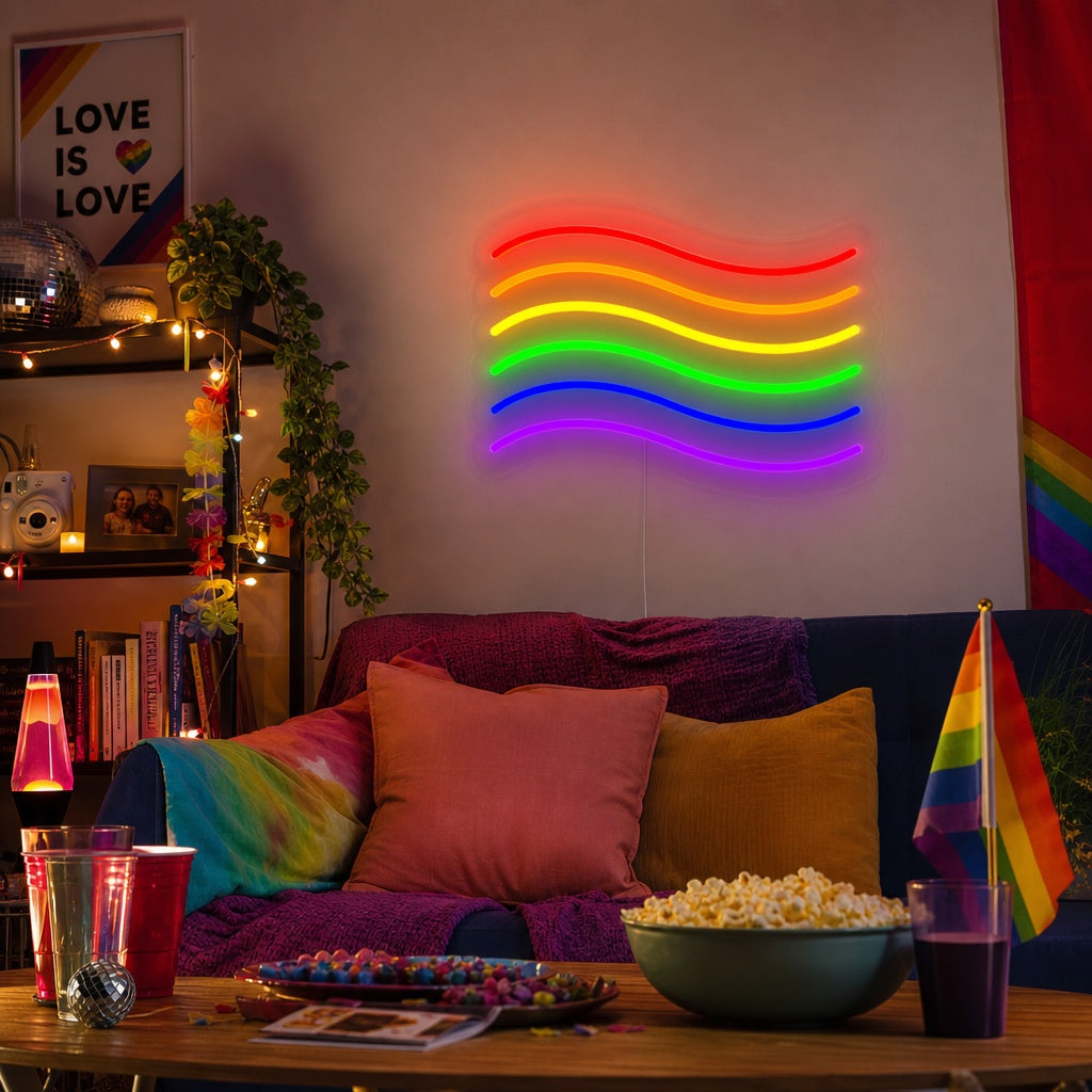 "Regenbogenflagge Lgbt-Stolz Einzigartig" Neonschrift