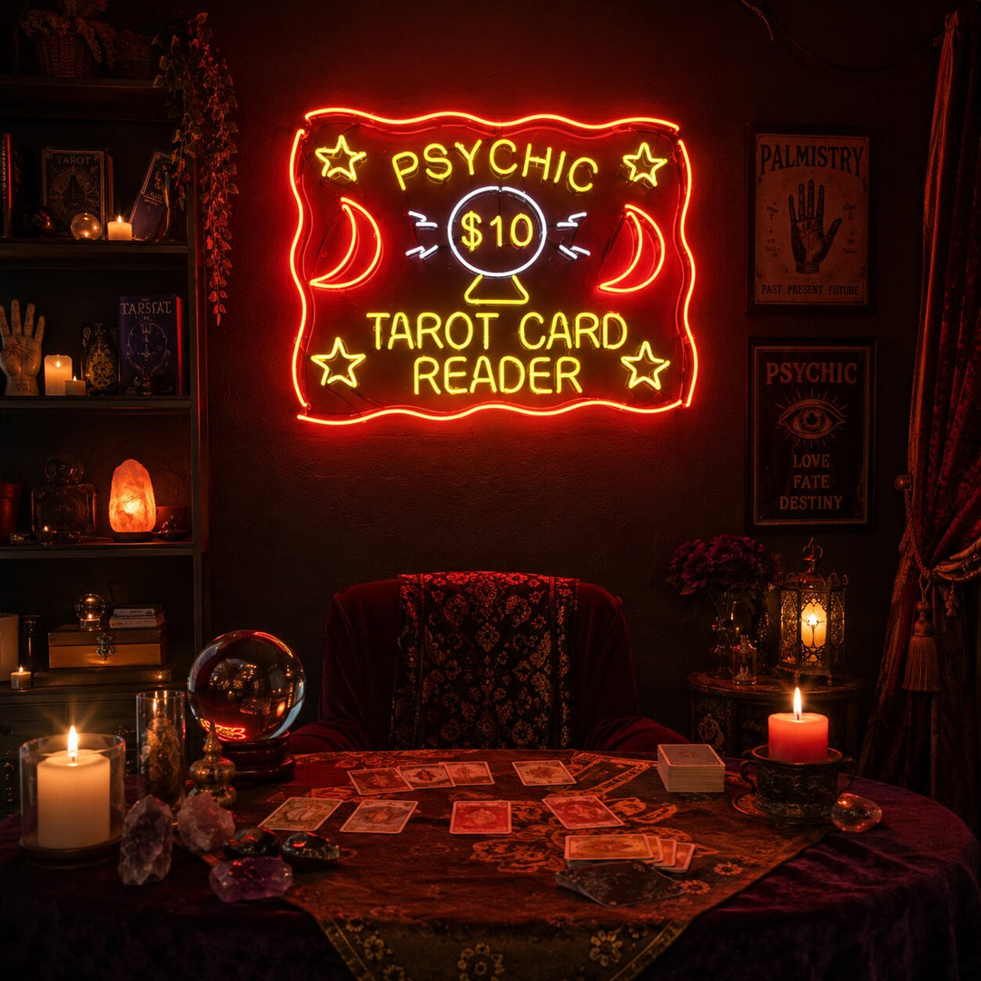 "Psychic Tarot Card Reader" Neonschrift