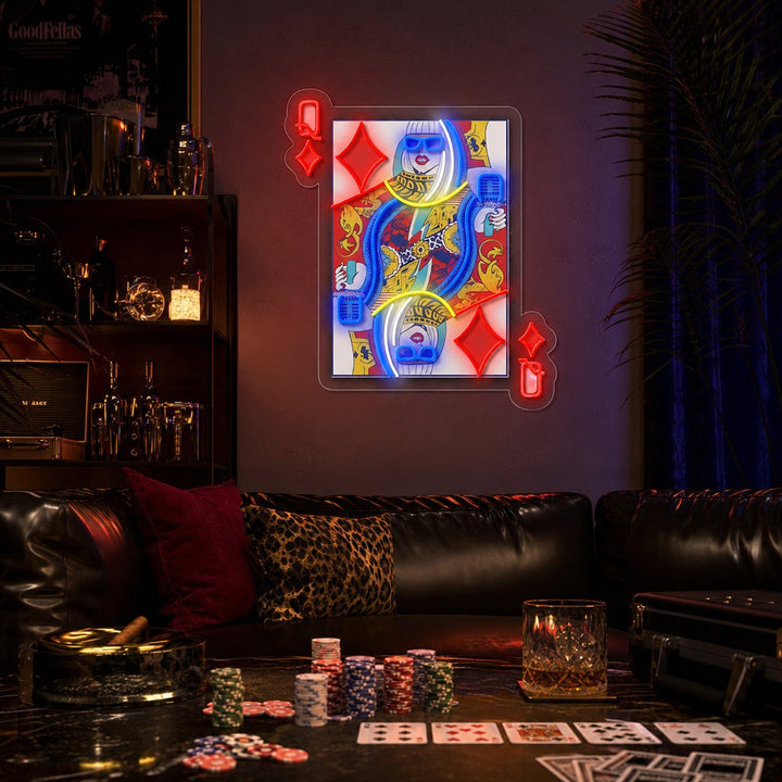 "Q von Glam, Pop Star Idol" UV-bedruckt LED-Neonschild
