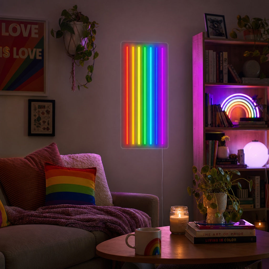 "Regenbogenflagge Lgbt-Stolz Einzigartig" Neonschrift