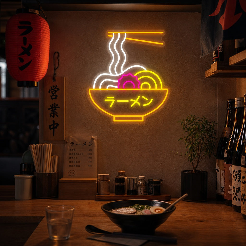 Ramen Japanische Nudel Neonschild, Japanische Restaurantdekoration
