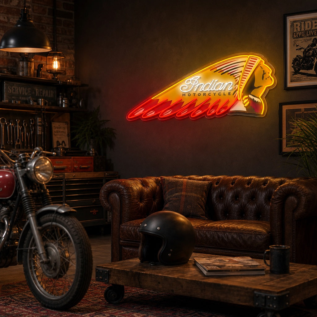 "Retro -Motorrad" UV-bedruckt LED-Neonschild