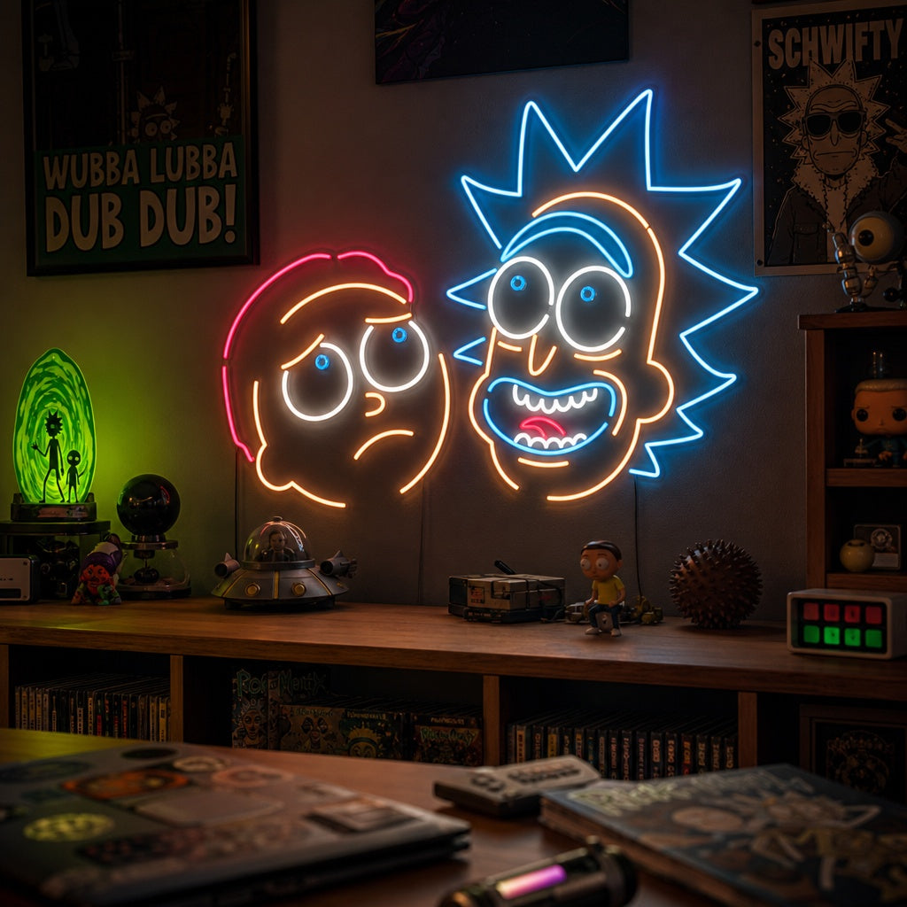 "Rick Und Morty" Neonschrift