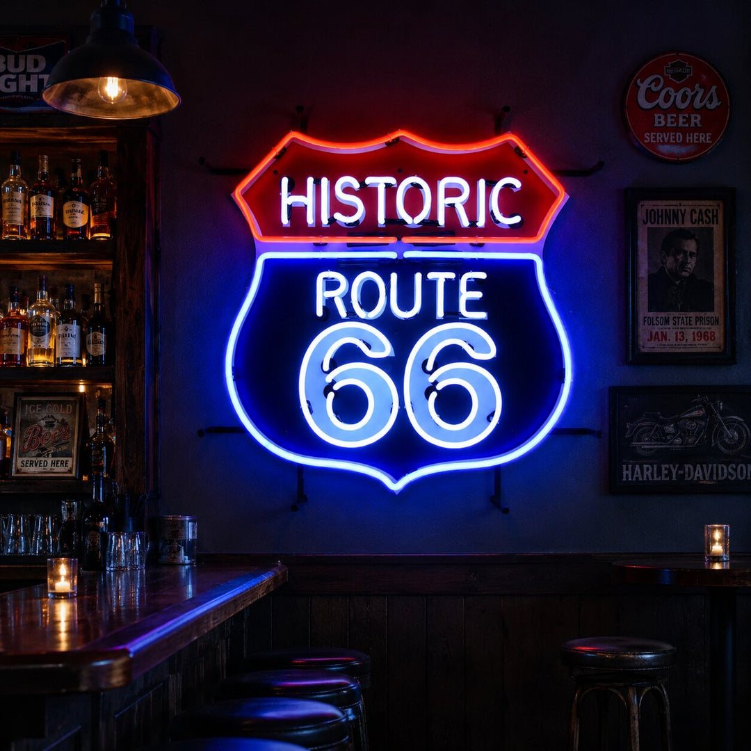 "Route 66" Neonschrift
