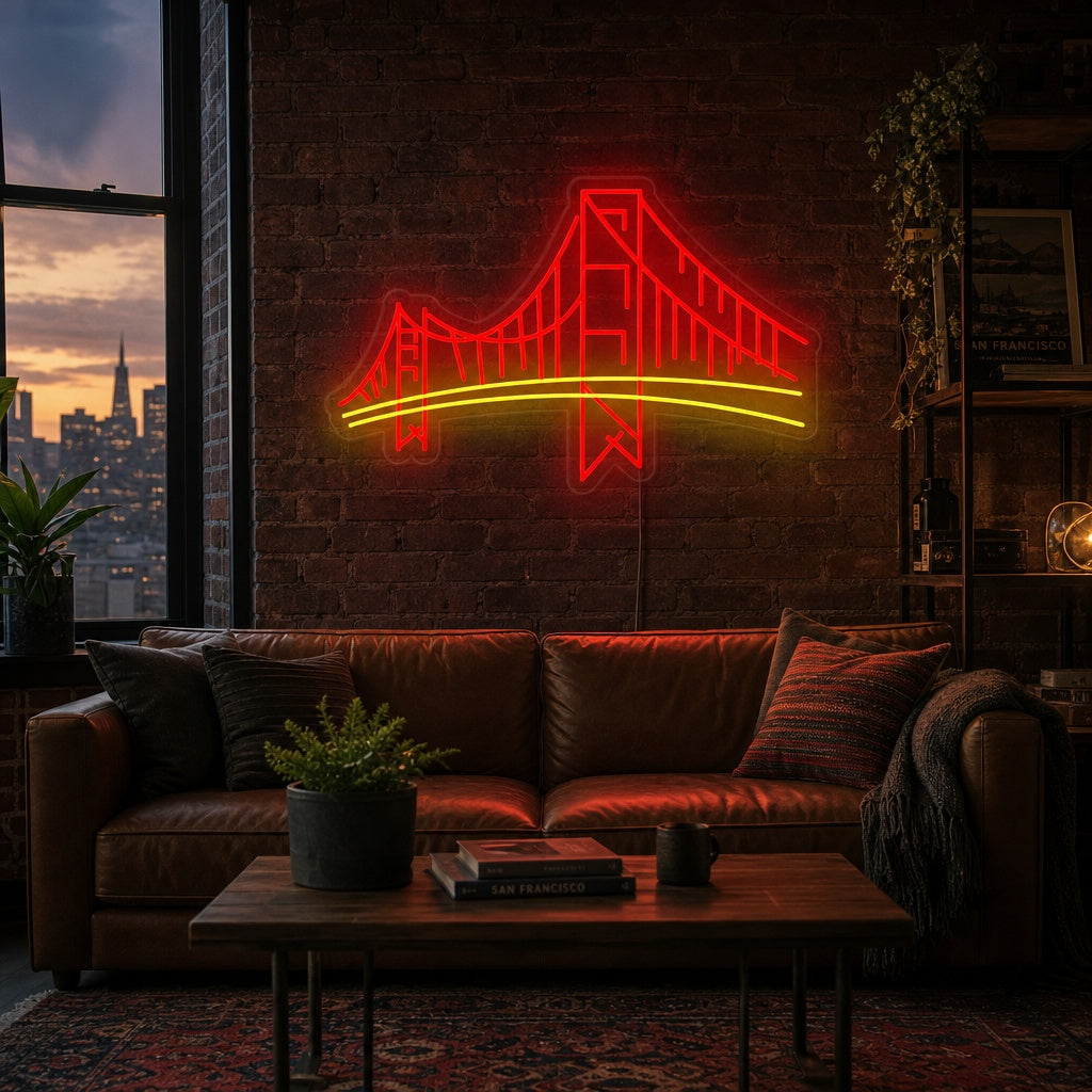 "Golden Gate Bridge In San Francisco" Neonschrift
