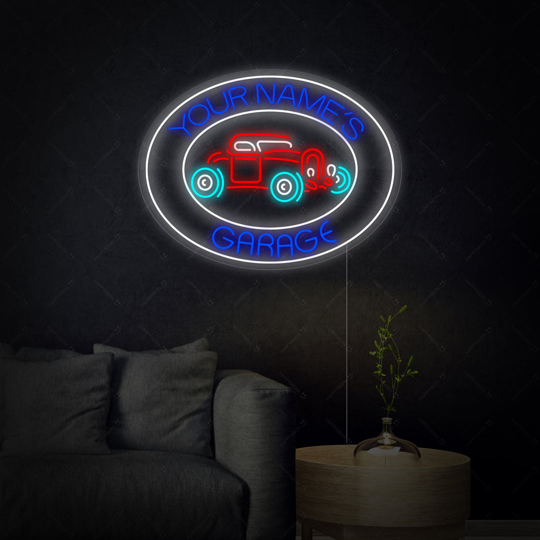 "Scotts Garage" Neonschrift