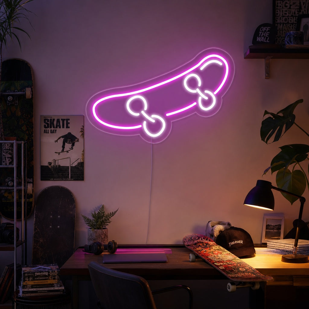 "Skateboard" Neonschrift