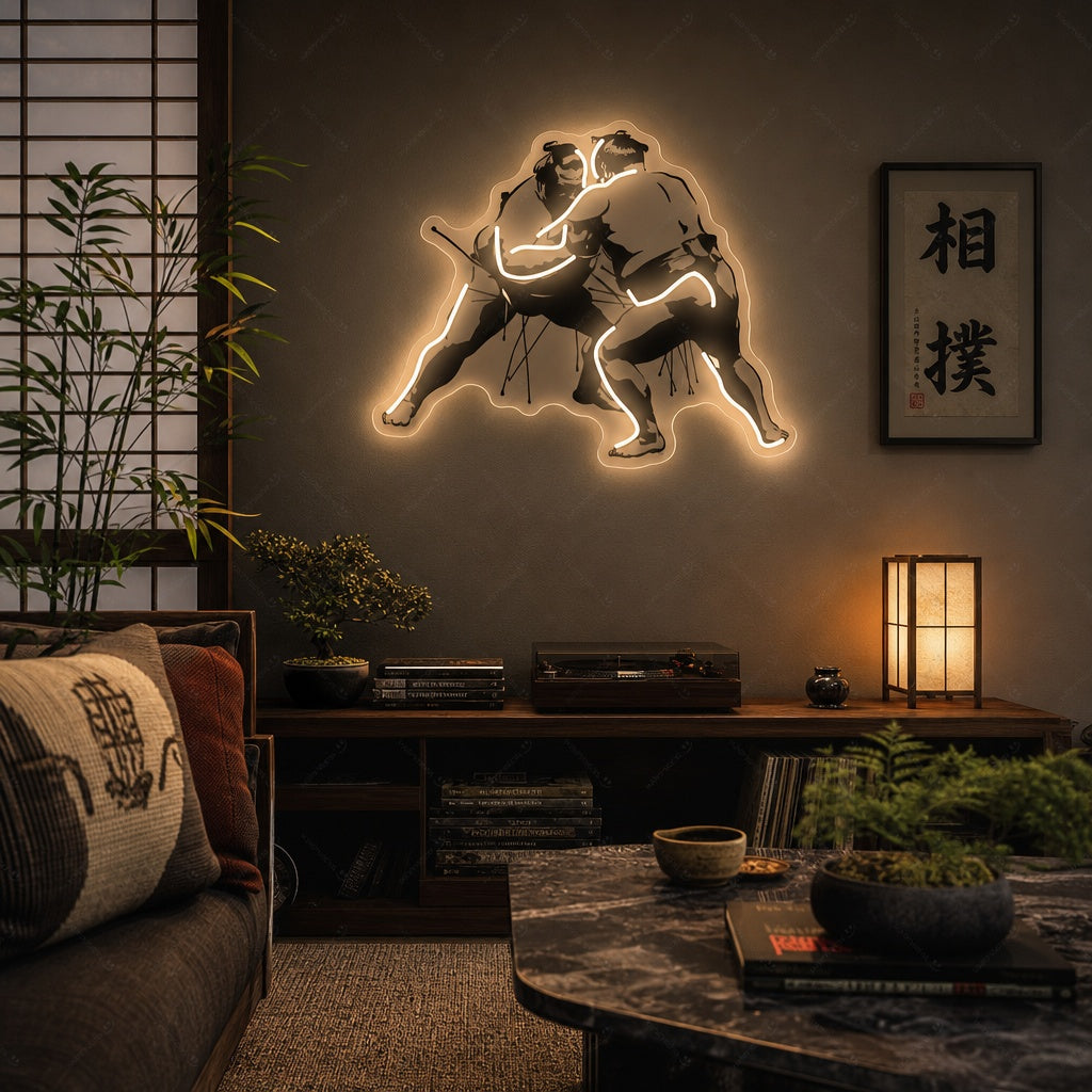 Sumo-Männchen Neonschild, Japanisches Neon-Schild
