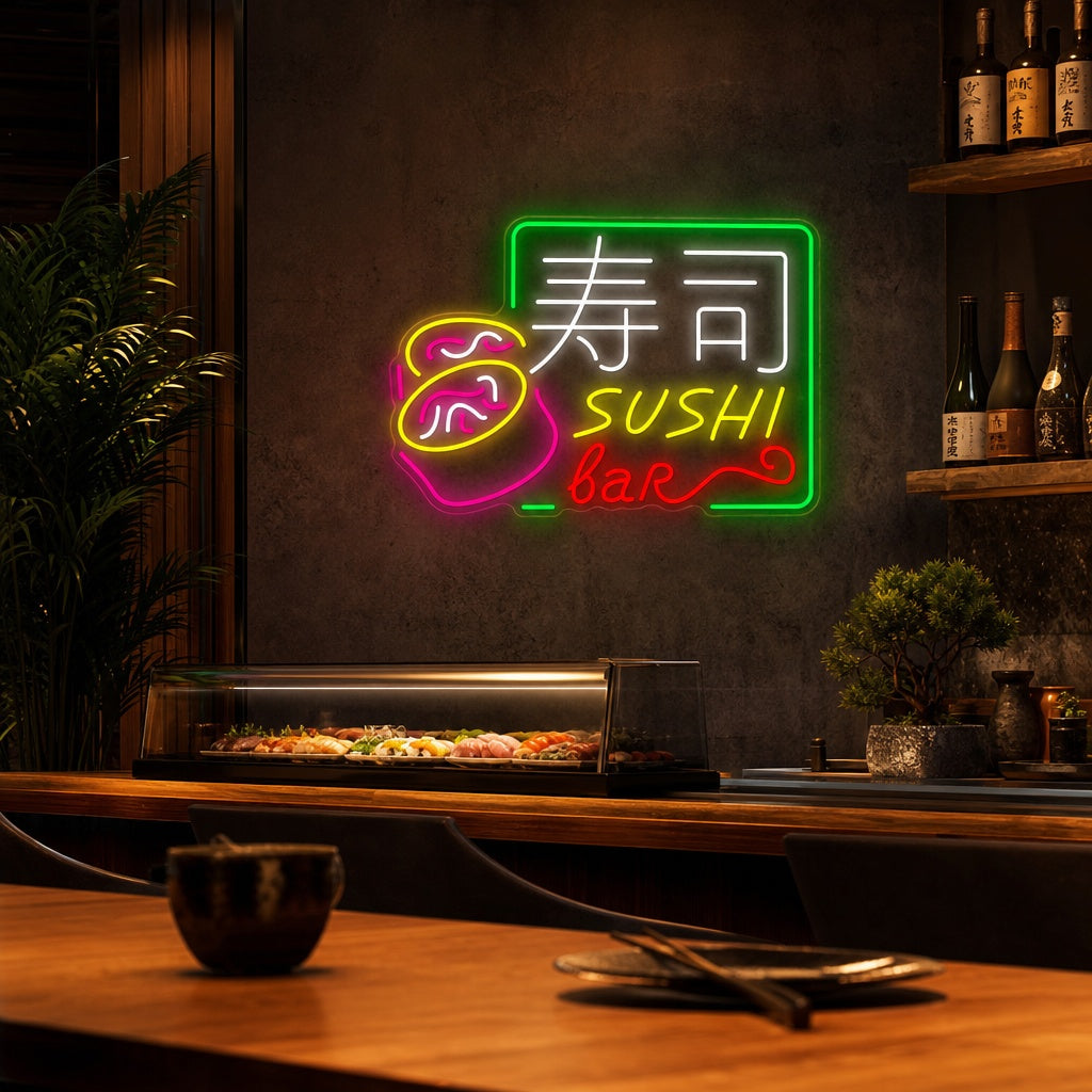 Sushi Bar Neonschild, Japanische Restaurantdekoration