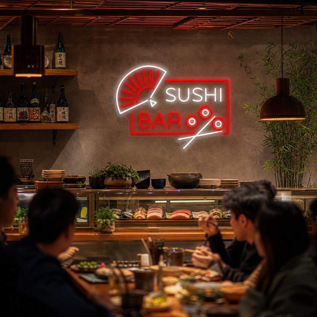 Sushi Bar Neonschild, Japanische Restaurantdekoration